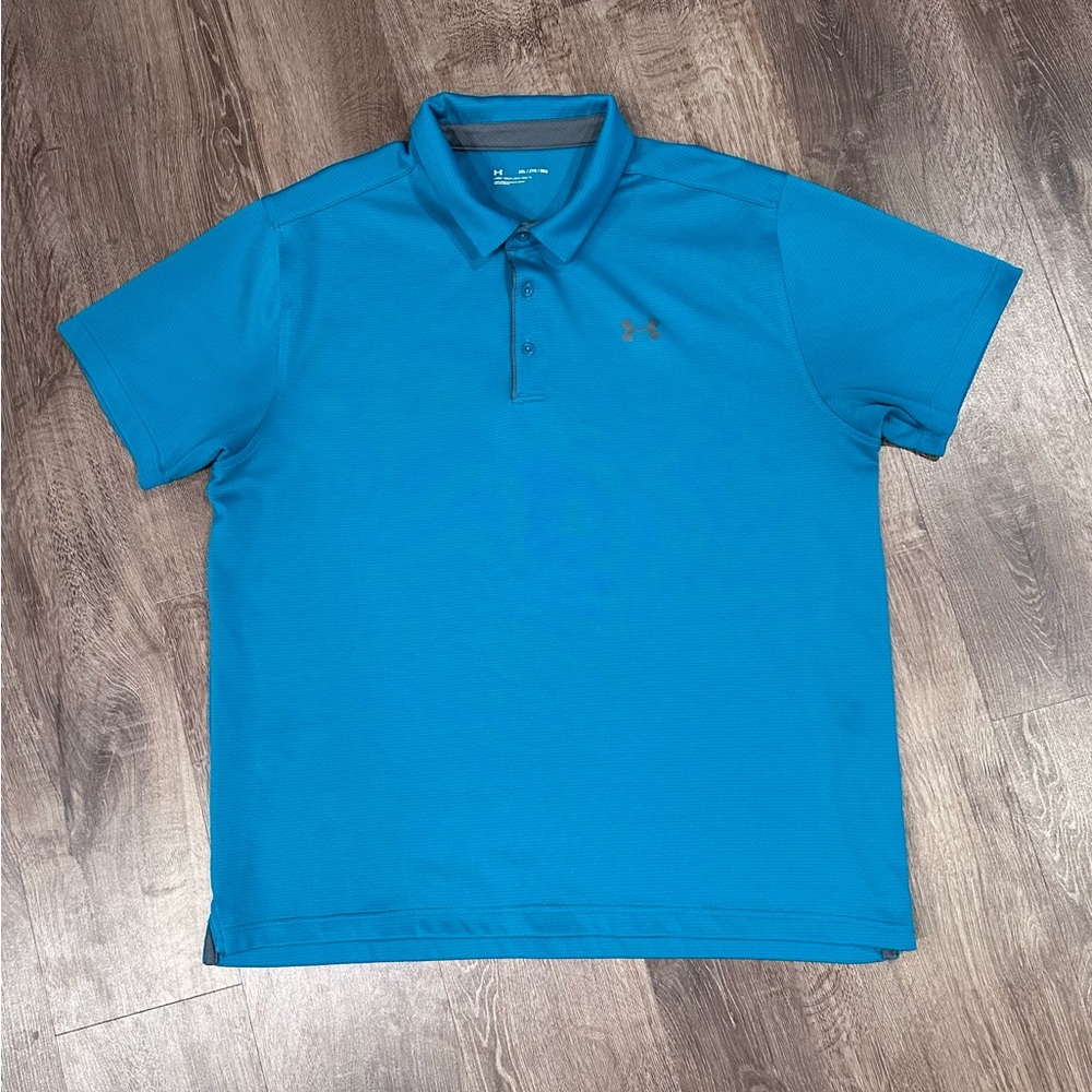Under Armour Men's Teal Polo Shirt, size 2XL
